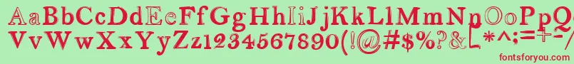 serendipity Font – Red Fonts on Green Background