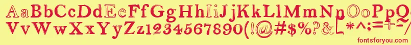 serendipity Font – Red Fonts on Yellow Background