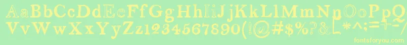 serendipity Font – Yellow Fonts on Green Background