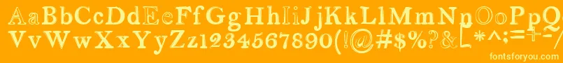 serendipity Font – Yellow Fonts on Orange Background