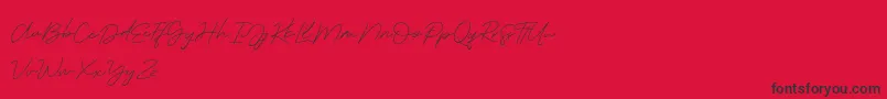 Шрифт Serenity Demo – чёрные шрифты на красном фоне