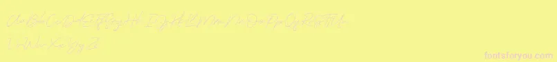 Fonte Serenity Demo – fontes rosa em um fundo amarelo