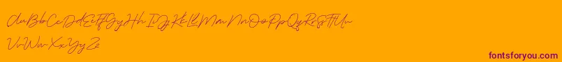 Шрифт Serenity Demo – фиолетовые шрифты на оранжевом фоне