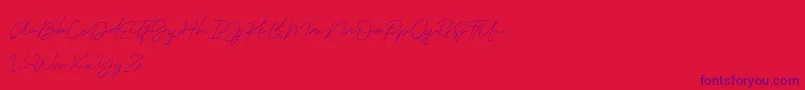 Serenity Demo Font – Purple Fonts on Red Background