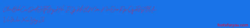 Serenity Demo Font – Red Fonts on Blue Background