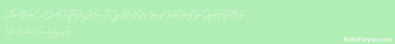 Serenity Demo Font – White Fonts on Green Background