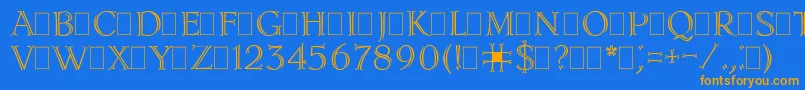 Lidiapla Font – Orange Fonts on Blue Background