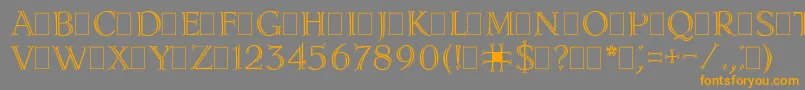 フォントLidiapla – オレンジの文字は灰色の背景にあります。