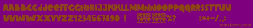 Шрифт Sergi Tete – коричневые шрифты на фиолетовом фоне