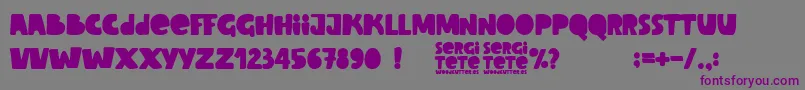 Шрифт Sergi Tete – фиолетовые шрифты на сером фоне
