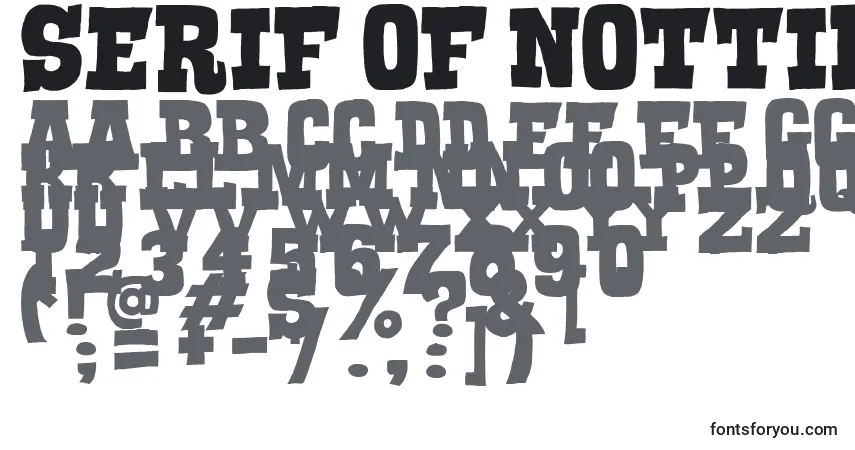 Czcionka Serif of Nottingham – alfabet, cyfry, specjalne znaki