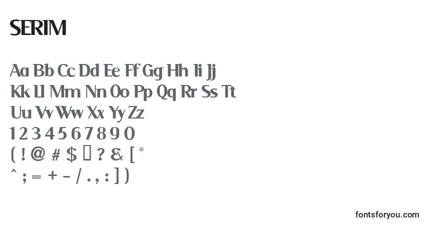 Fuente SERIM    (140033) - alfabeto, números, caracteres especiales