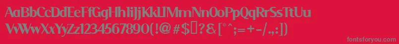 フォントSERIM    – 赤い背景に灰色の文字