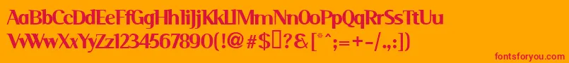 フォントSERIM    – オレンジの背景に赤い文字