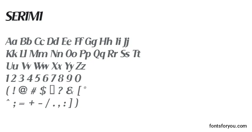 Schriftart SERIMI   (140034) – Alphabet, Zahlen, spezielle Symbole