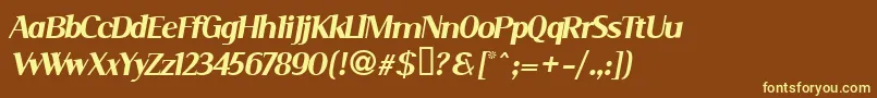 SERIMI  -fontti – keltaiset fontit ruskealla taustalla