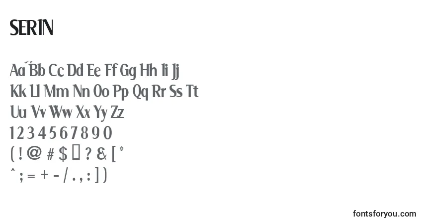 A fonte SERIN    (140035) – alfabeto, números, caracteres especiais