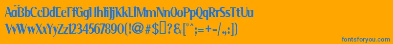 フォントSERIN    – オレンジの背景に青い文字