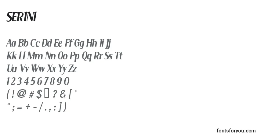Schriftart SERINI   (140036) – Alphabet, Zahlen, spezielle Symbole