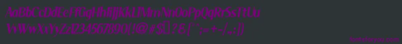 Czcionka SERINI   – fioletowe czcionki na czarnym tle