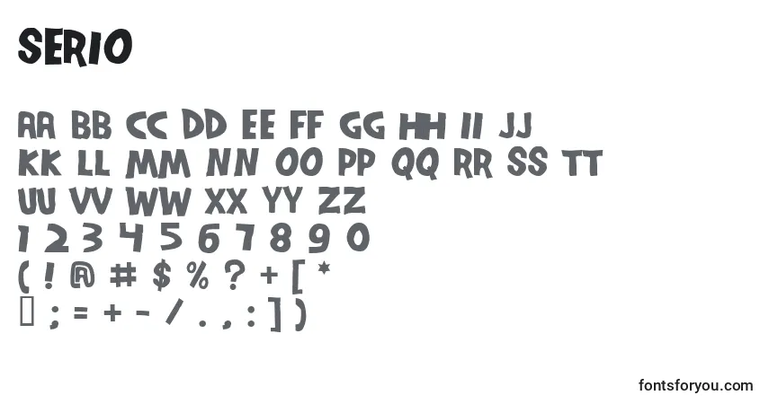 Шрифт SERIO    (140037) – алфавит, цифры, специальные символы