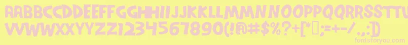 SERIO   -fontti – vaaleanpunaiset fontit keltaisella taustalla
