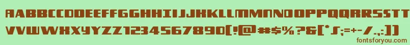 フォントTyphoonexpand – 緑の背景に茶色のフォント