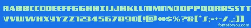 Typhoonexpand Font – Green Fonts on Blue Background