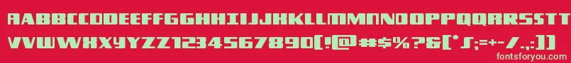 Typhoonexpand Font – Green Fonts on Red Background