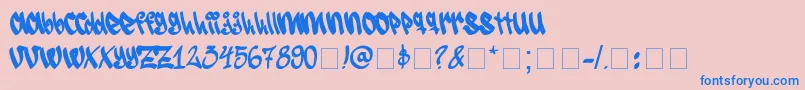SeroGraff Font – Blue Fonts on Pink Background