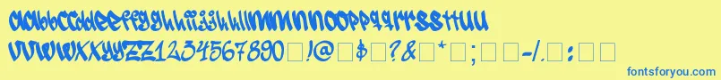 SeroGraff Font – Blue Fonts on Yellow Background