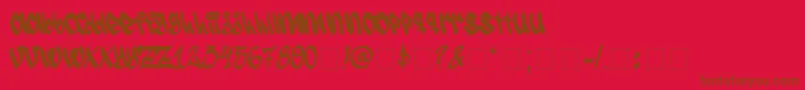 SeroGraff Font – Brown Fonts on Red Background