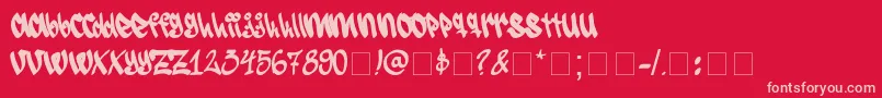 SeroGraff Font – Pink Fonts on Red Background