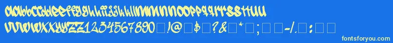 SeroGraff Font – Yellow Fonts on Blue Background