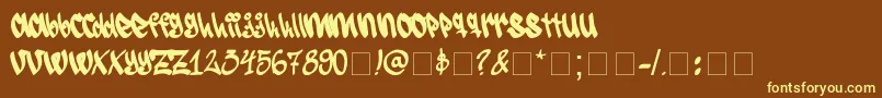 SeroGraff Font – Yellow Fonts on Brown Background