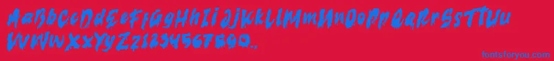 フォントserrem demo – 赤い背景に青い文字