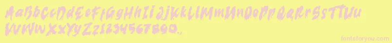 serrem demo Font – Pink Fonts on Yellow Background