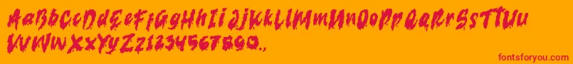 serrem demo Font – Red Fonts on Orange Background