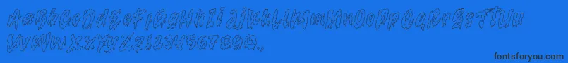 serrem outline demo-Schriftart – Schwarze Schriften auf blauem Hintergrund