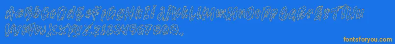 serrem outline demo-Schriftart – Orangefarbene Schriften auf blauem Hintergrund