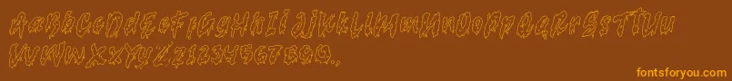 serrem outline demo-Schriftart – Orangefarbene Schriften auf braunem Hintergrund