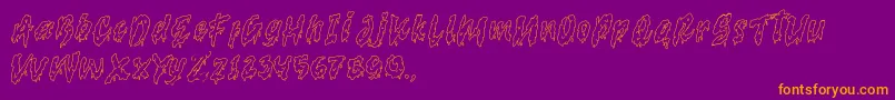 serrem outline demo-Schriftart – Orangefarbene Schriften auf violettem Hintergrund