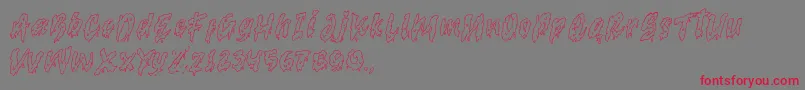 serrem outline demo Font – Red Fonts on Gray Background