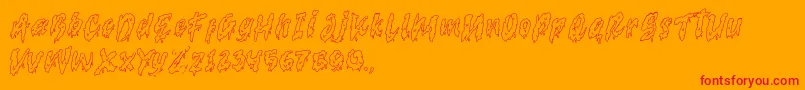 serrem outline demo-Schriftart – Rote Schriften auf orangefarbenem Hintergrund