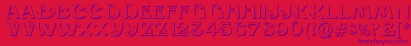 Sesame Shadow-Schriftart – Violette Schriften auf rotem Hintergrund