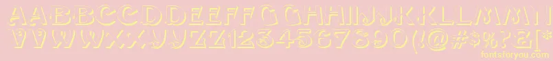 Sesame Shadow Font – Yellow Fonts on Pink Background