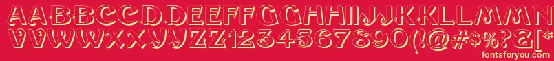 Sesame Shadow Font – Yellow Fonts on Red Background