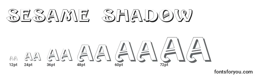 Размеры шрифта Sesame Shadow