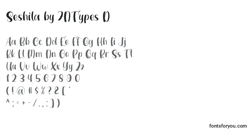 Schriftart Seshila by 7NTypes D – Alphabet, Zahlen, spezielle Symbole