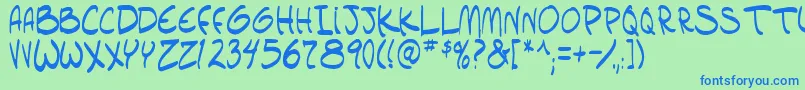 setlist tbs-Schriftart – Blaue Schriften auf grünem Hintergrund